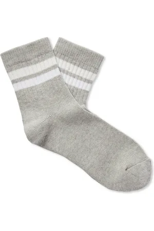 Mr P. Striped Ribbed Cotton-Blend Socks