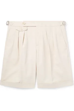 Brunello Cucinelli Straight-Leg Pleated Cotton-Twill Shorts