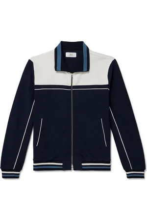 Mr P. Clubhouse Striped Cotton-Blend Jersey Track Jacket