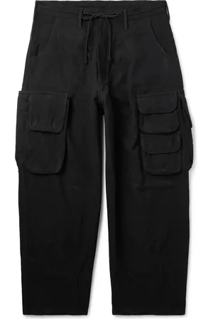 Story Forager Straight-Leg Pleated Organic Cotton Drawstring Cargo Trousers