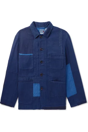 BLUE BLUE JAPAN Patchwork Indigo-Dyed Sashiko Cotton and Linen Overshirt