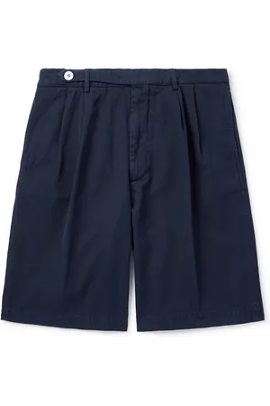 Brunello Cucinelli Straight-Leg Pleated Cotton-Twill Shorts