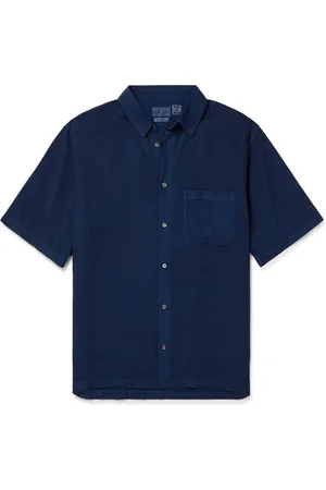 BLUE BLUE JAPAN Indigo-Dyed TENCEL™Lyocell-Blend Gauze Shirt