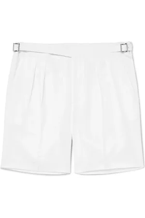 Mr P. Straight-Leg Pleated Linen Bermuda Shorts