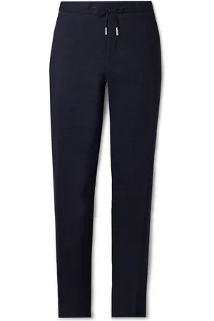 Mr P. James Straight-Leg Linen Drawstring Trousers