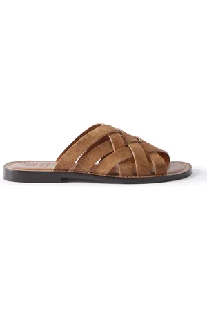 Brunello Cucinelli Woven Suede Sandals