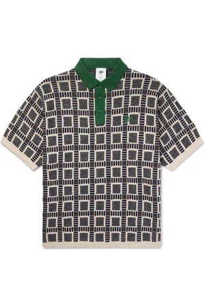 adidas Brain Dead Logo-Embroidered Jacquard-Knit Cotton-Blend Polo Shirt