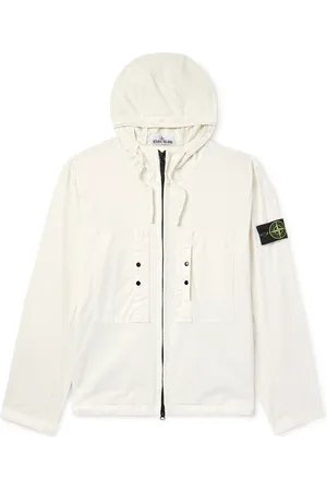 Stone Island Logo-Appliquéd Garment-Dyed Supima Cotton-Blend Twill Hooded Jacket