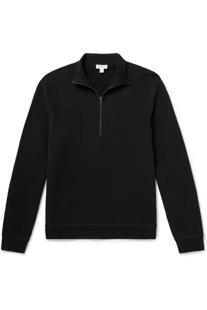 Sunspel Cotton-Jersey Half-Zip Sweatshirt