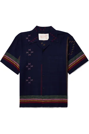 Kardo Rohit Convertible-Collar Cotton-Jacquard Shirt