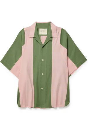 Kardo Yusuke Convertible-Collar Striped Cotton-Jacquard Shirt