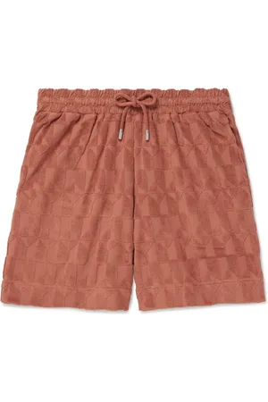 Mr P. Straight-Leg Organic Cotton-Terry Jacquard Drawstring Shorts