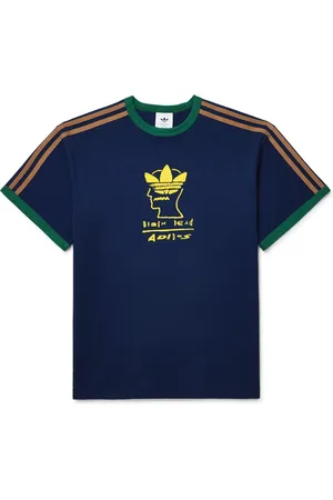 adidas Brain Dead Logo-Flocked Cotton-Jersey T-Shirt