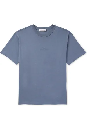 Stone Island Logo-Embroidered Garment-Dyed Organic Cotton-Jersey T-Shirt