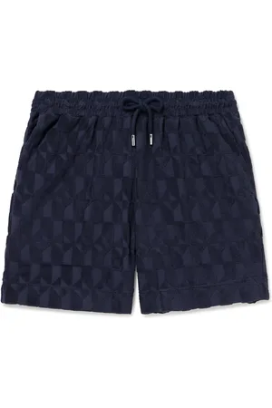 Mr P. Straight-Leg Organic Cotton-Terry Jacquard Drawstring Shorts