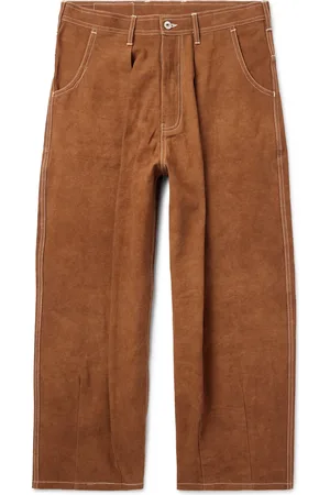 Story Wonky-Wear Lush Wide-Leg Pleated Organic Cotton-Canvas Trousers