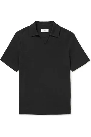 Mr P. Ribbed Organic Cotton-Jersey Polo Shirt