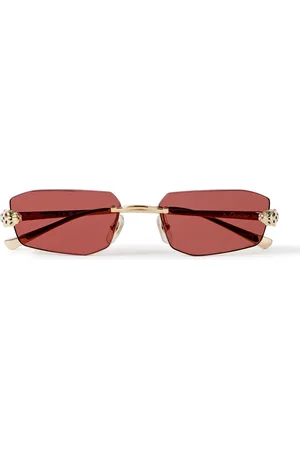 Cartier Panthère de Cartier Rimless Rectangle-Frame -Tone Sunglasses