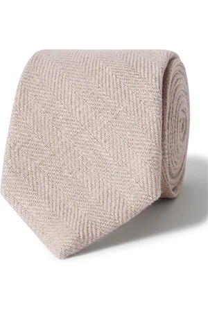 OLIVER SPENCER 8cm The Southwell Herringbone Linen Tie