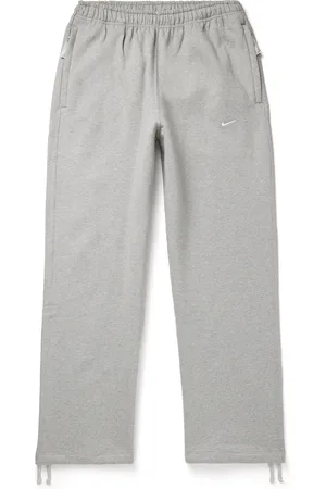 Nike Solo Swoosh Straight-Leg Logo-Embroidered Cotton-Blend Jersey Sweatpants