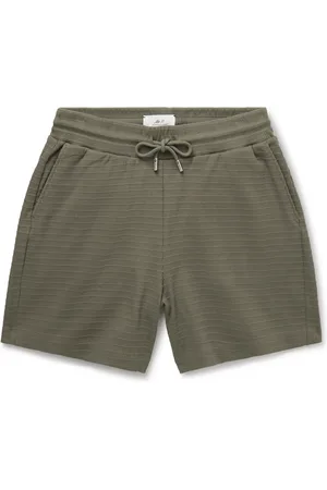 Mr P. Straight-Leg Ribbed Organic Cotton-Jersey Drawstring Shorts