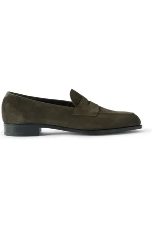 EDWARD GREEN Piccadilly Suede Penny Loafers