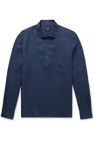Ermenegildo Zegna Oasi Linen Half-Placket Shirt