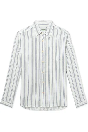 OLIVER SPENCER New York Special Striped Cotton and Linen-Blend Shirt