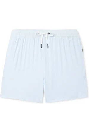 ONIA Charles Slim-Fit Short-Length Striped Seersucker Swim Shorts