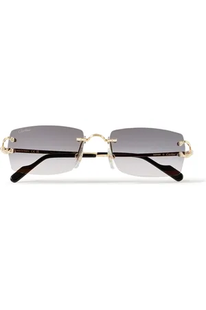 Cartier Signature C Rimless Square-Frame -Tone Sunglasses
