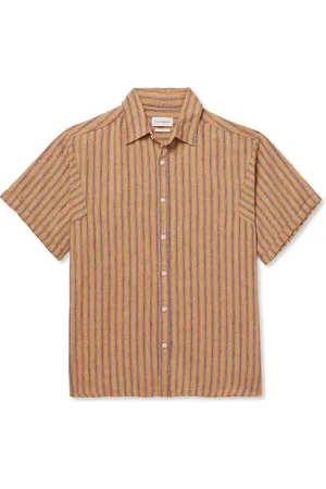 OLIVER SPENCER Garrison Striped Linen and Cotton-Blend Shirt