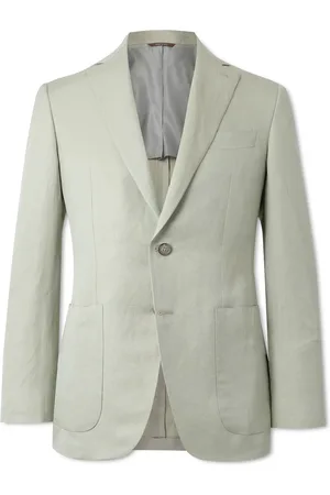 CANALI Kei Unstructured Linen and Silk-Blend Blazer
