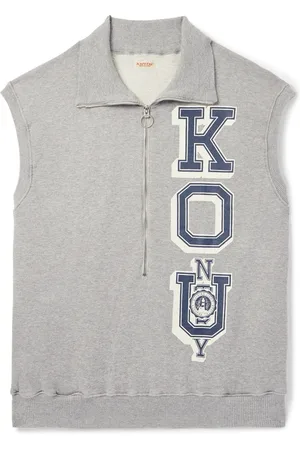 KAPITAL KO.U Printed Cotton-Jersey Half-Zip Gilet