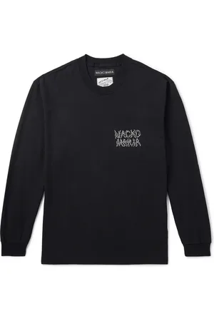 Wacko Maria Neck Face Logo-Embroidered Printed Cotton-Jersey T-Shirt