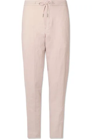 Mr P. James Straight-Leg Slub Linen Drawstring Trousers