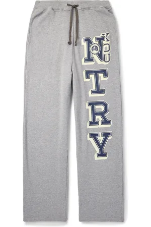 KAPITAL N.TRY Straight-Leg Printed Cotton-Jersey Sweatpants