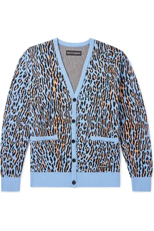 Wacko Maria Leopard Cotton-Jacquard Cardigan