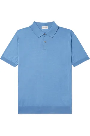 JOHN SMEDLEY Leyburn Merino Wool and Sea Island Cotton-Blend Gauze Polo Shirt