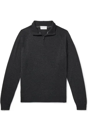 DEREK ROSE Finley Cashmere Half-Zip Sweater