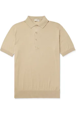 JOHN SMEDLEY Elias Sea Island Cotton and Cashmere-Blend Polo Shirt