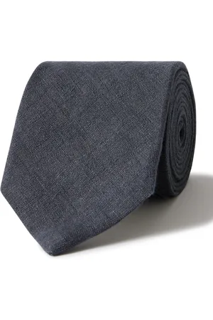 OLIVER SPENCER 8cm Bleeker Striped Linen Tie