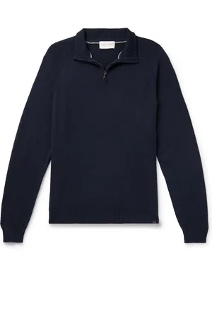DEREK ROSE Finley Cashmere Half-Zip Sweater