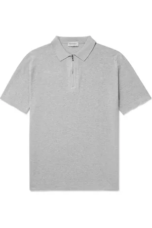 JOHN SMEDLEY Sandbanks Sea Island Cotton Half-Zip Polo Shirt