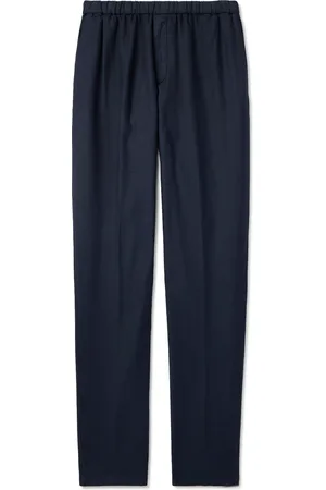 Boglioli Tapered Herringbone Stretch Linen and Cotton-Blend Trousers