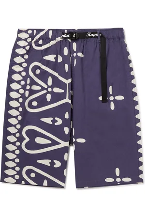 KAPITAL Straight-Leg Printed Combed Cotton-Twill Shorts