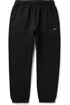 Nike Solo Swoosh Straight-Leg Logo-Embroidered Cotton-Blend Jersey Sweatpants