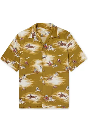 KAPITAL Convertible-Collar Printed Crepe Shirt