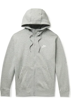 Nike Sportswear Club Logo-Embroidered Cotton-Blend Jersey Zip-Up Hoodie