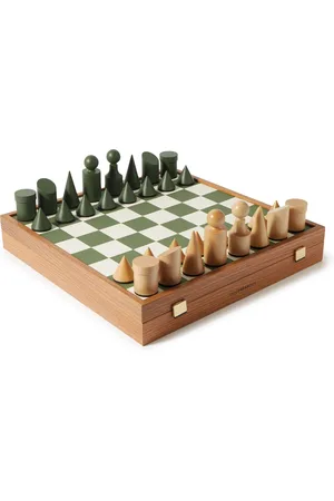 THE CONRAN SHOP Oak, Faux Leather and Felt Chess Set