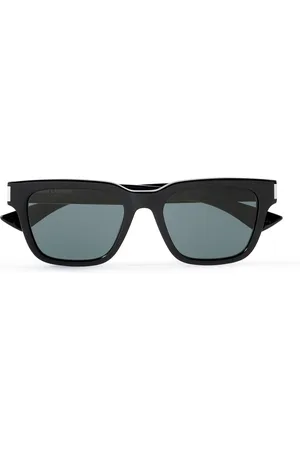 Saint Laurent Square-Frame Silver-Tone and Acetate Sunglasses